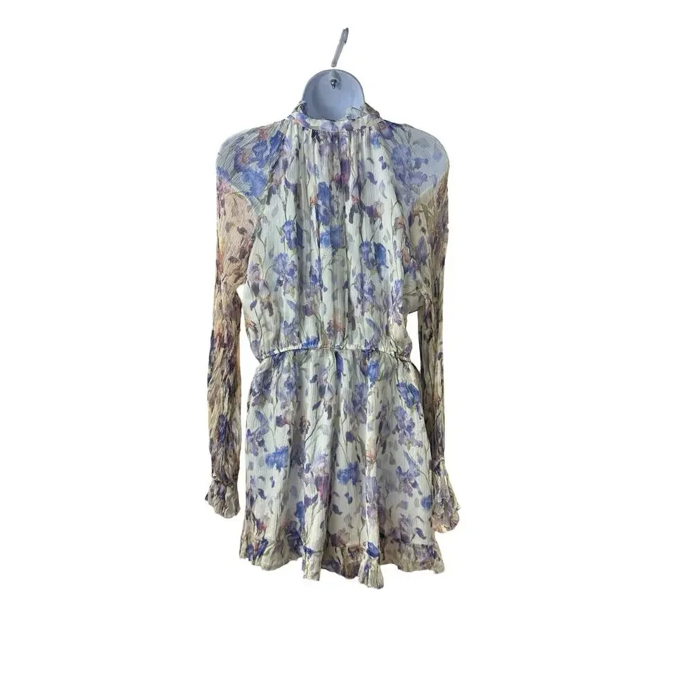 Zimmermann Tama Iris Silk Playsuit Romper Floral Ruffle Button Front No Belt 3 - Picture 2 of 13